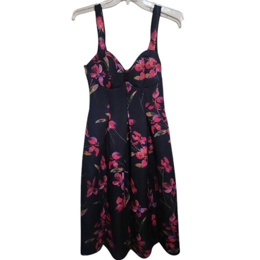 Asos Design Womens Black Floral Print Sleeveless Midi Dress Size 10 - Picture 6 of 8